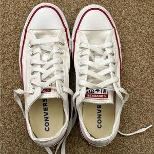 Converse White Sneakers with Red Trim